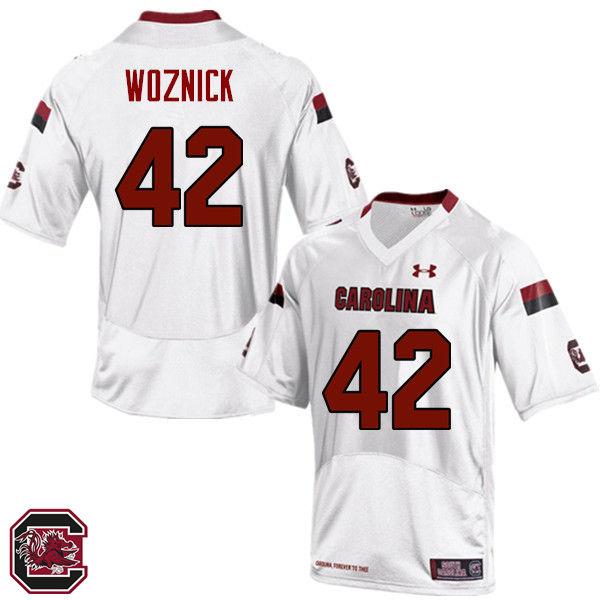 Men South Carolina Gamecocks #42 Alexander Woznick College Football Jerseys Sale-White